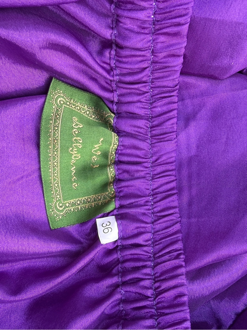 We3 Satin Belly Dance 25 Yd Skirt Sz 36, Purple - Picture 5 of 9